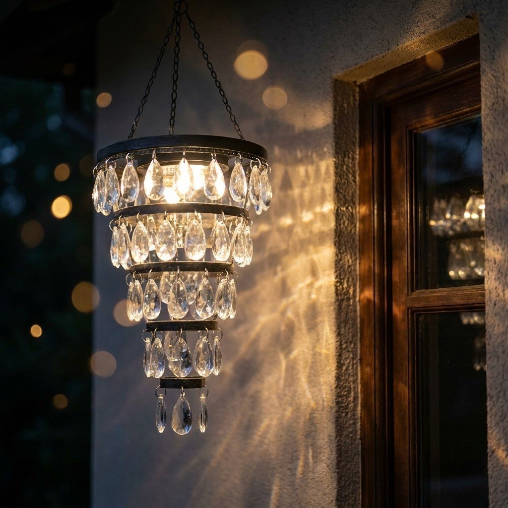 š„Solar Hanging Crystal Chandelier