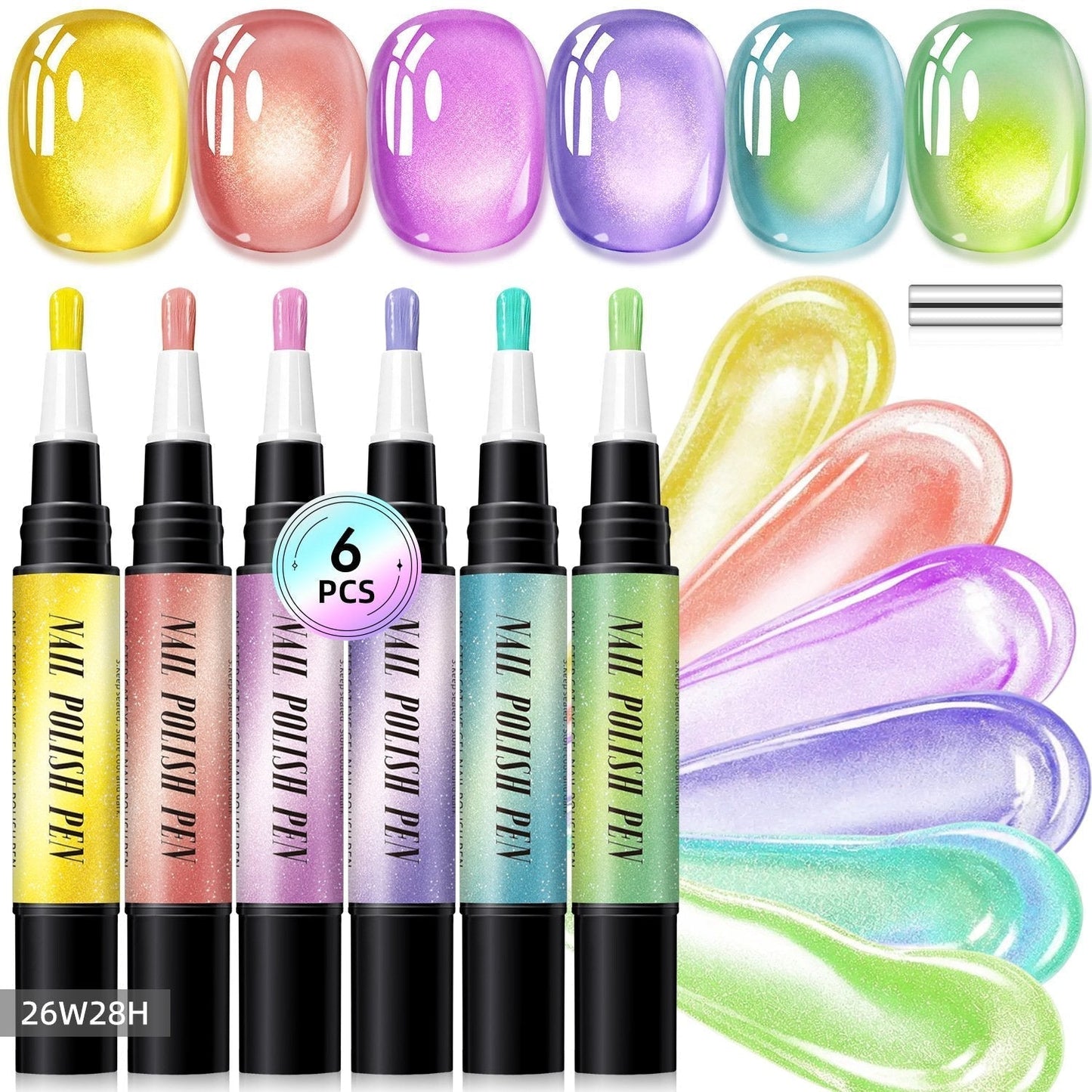 ๐
6PCS One-Step Gel Nail Art Pen Set โ Salon Beauty at Home