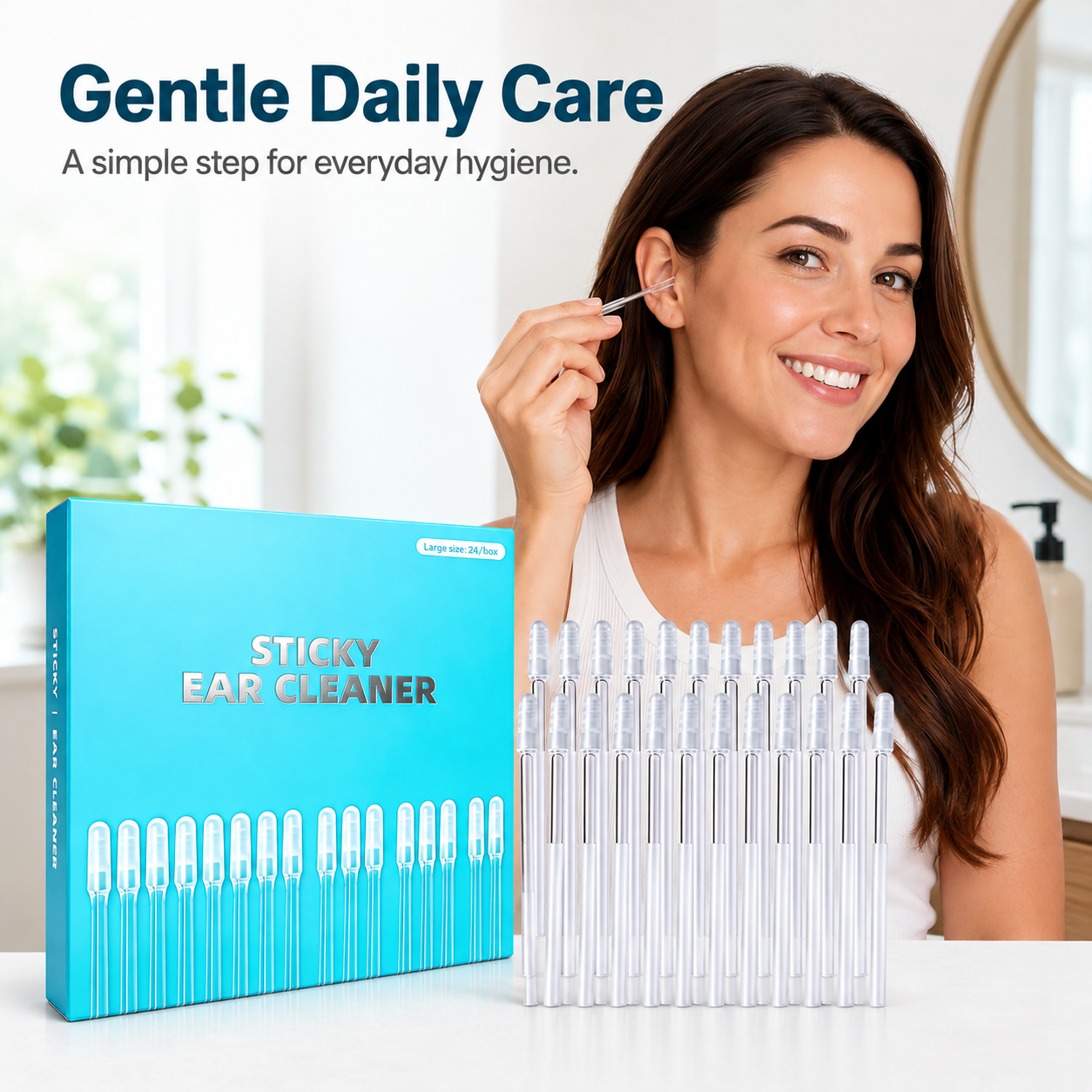 π 24-Pack Sticky Ear Cleaner Swabs β Disposable Outer Ear Wax Cleaning Tool