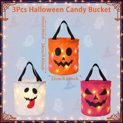 👻 Glow-in-the-Dark Halloween Candy Basket – LED Trick-or-Treat Bag