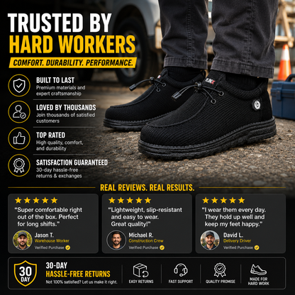 🥾 Lightweight Steel Toe Safety Loafers – Breathable Non-Slip Work Shoes | 🚚 Free Shipping