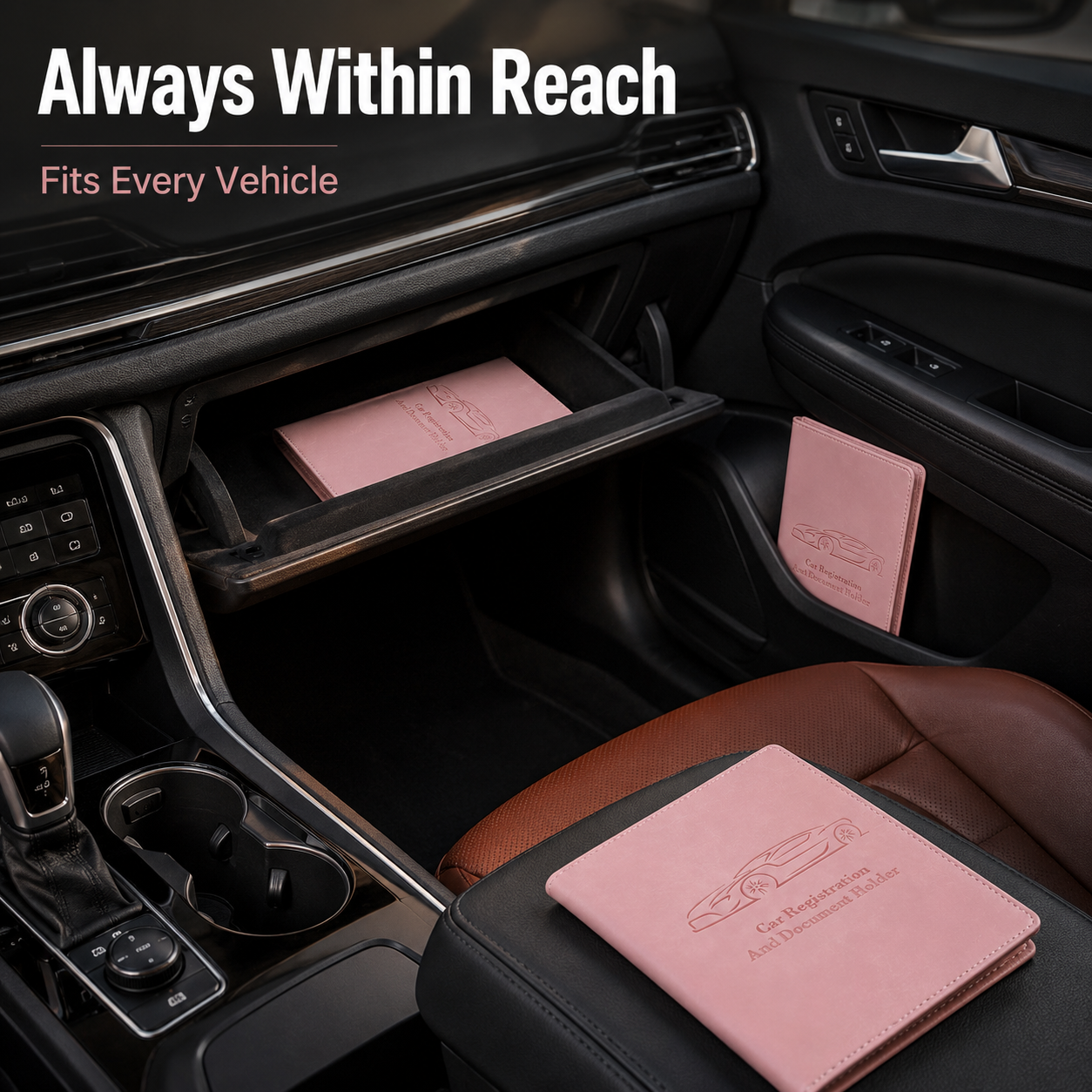 🚗 Car Registration & Insurance Document Holder | Premium PU Leather Organizer