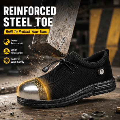 🥾 Lightweight Steel Toe Safety Loafers – Breathable Non-Slip Work Shoes | 🚚 Free Shipping