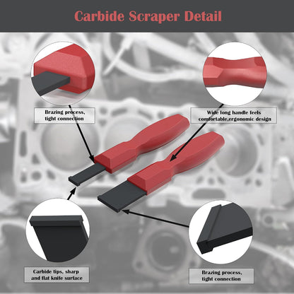⚙️ 2-Pack Tungsten Carbide Gasket Scraper Set for Auto Repair