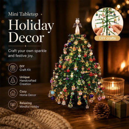 🎄✨ DIY Beaded Christmas Tree Kit – 🎅Create Your Own Sparkling Holiday Decoration
