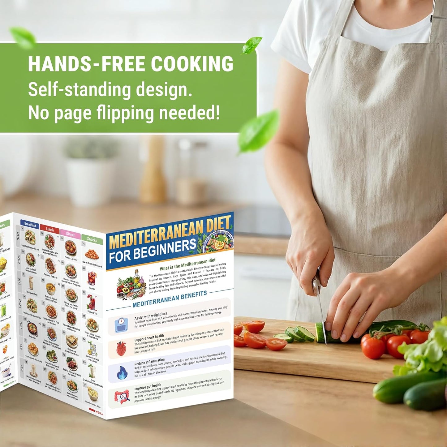 🥗Feel More Confident About Everyday Meals - 6-Piece Mediterranean Meal Planning Set With A 28-Day Guide And 80 Recipes🍋