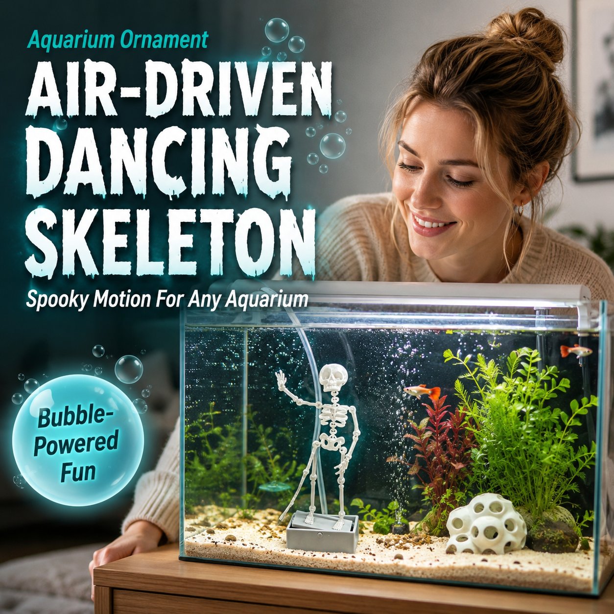 Dancing skeleton underwater