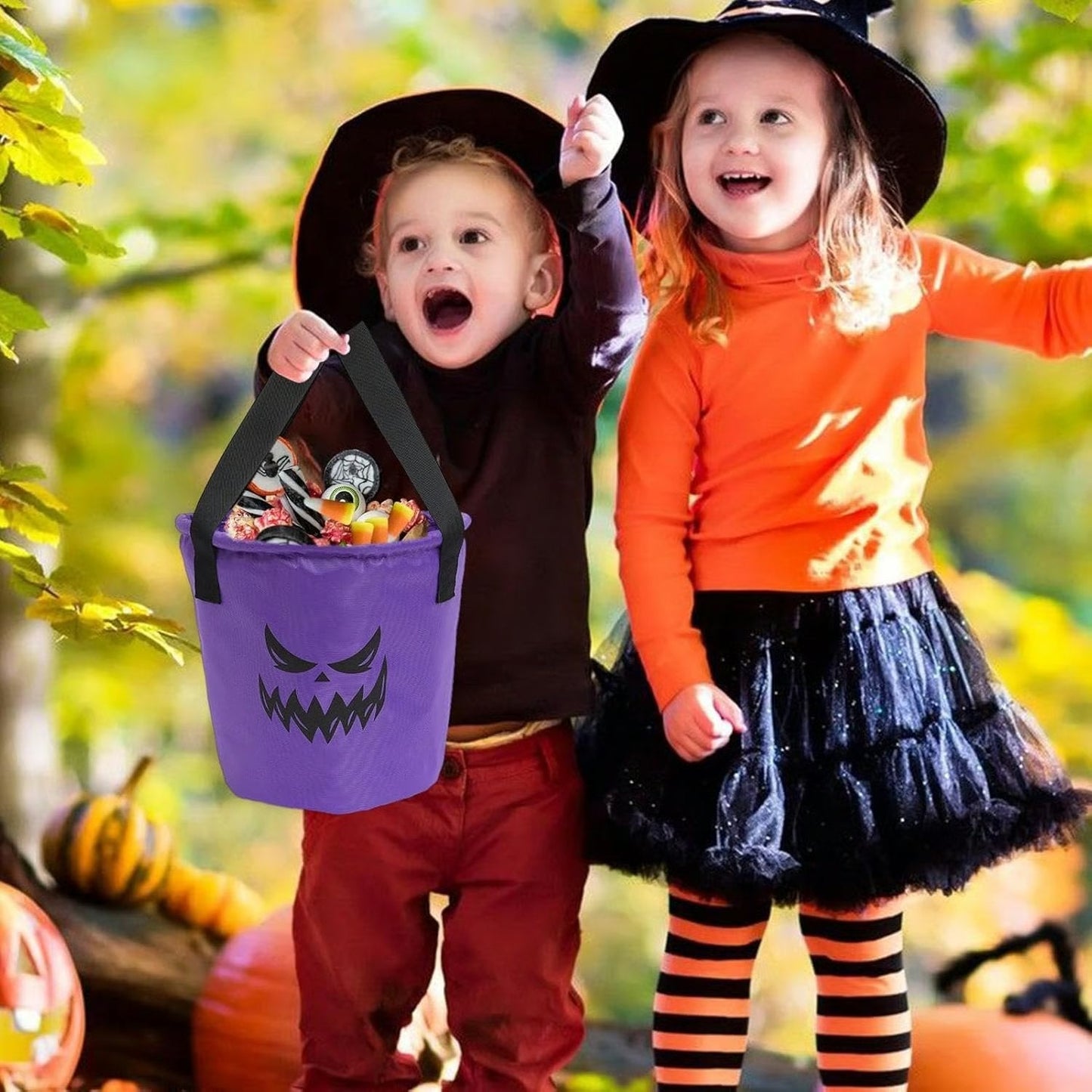 👻 Glow-in-the-Dark Halloween Candy Basket – LED Trick-or-Treat Bag