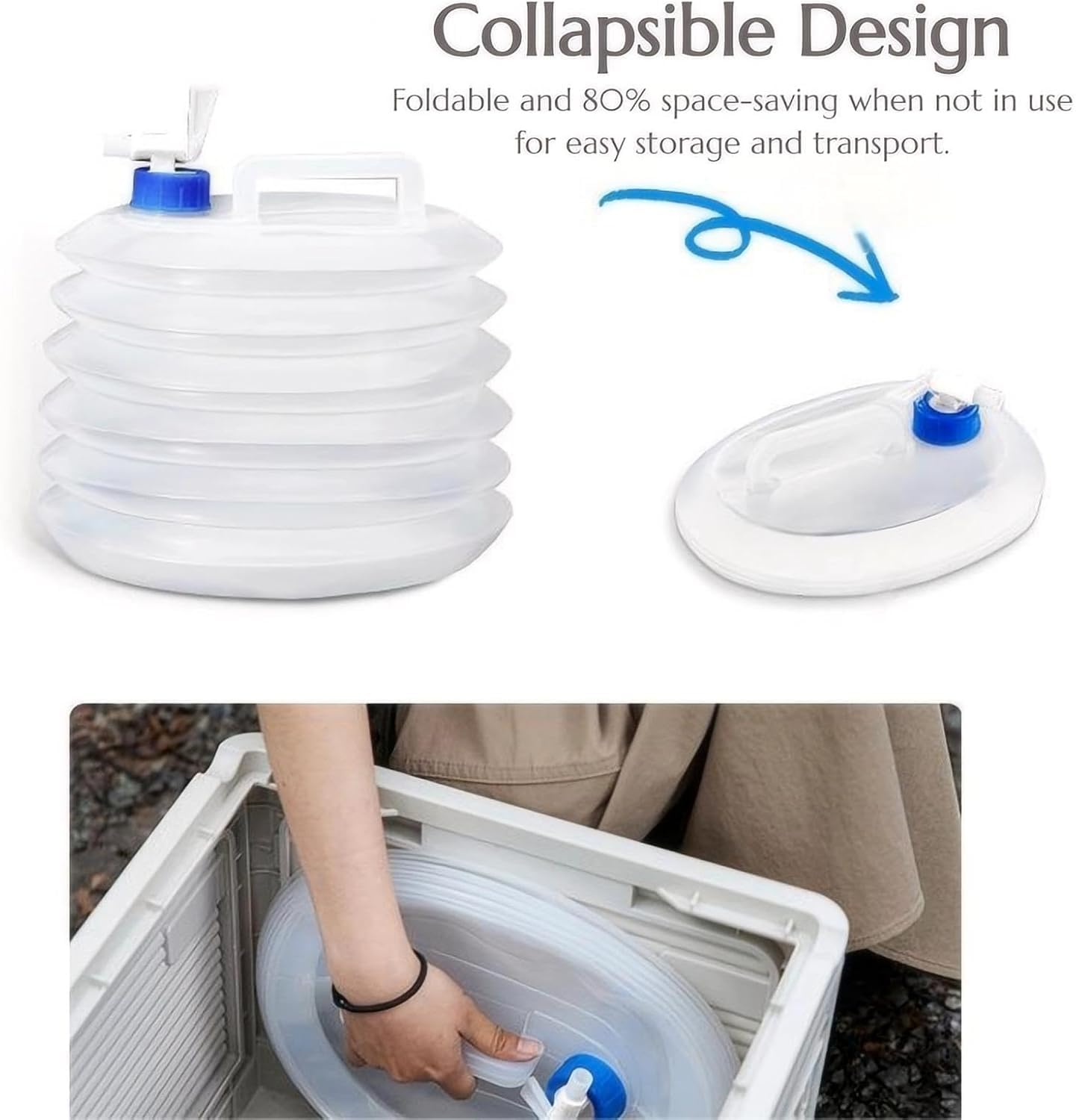 10L Foldable BPA-Free Water Container with Tap