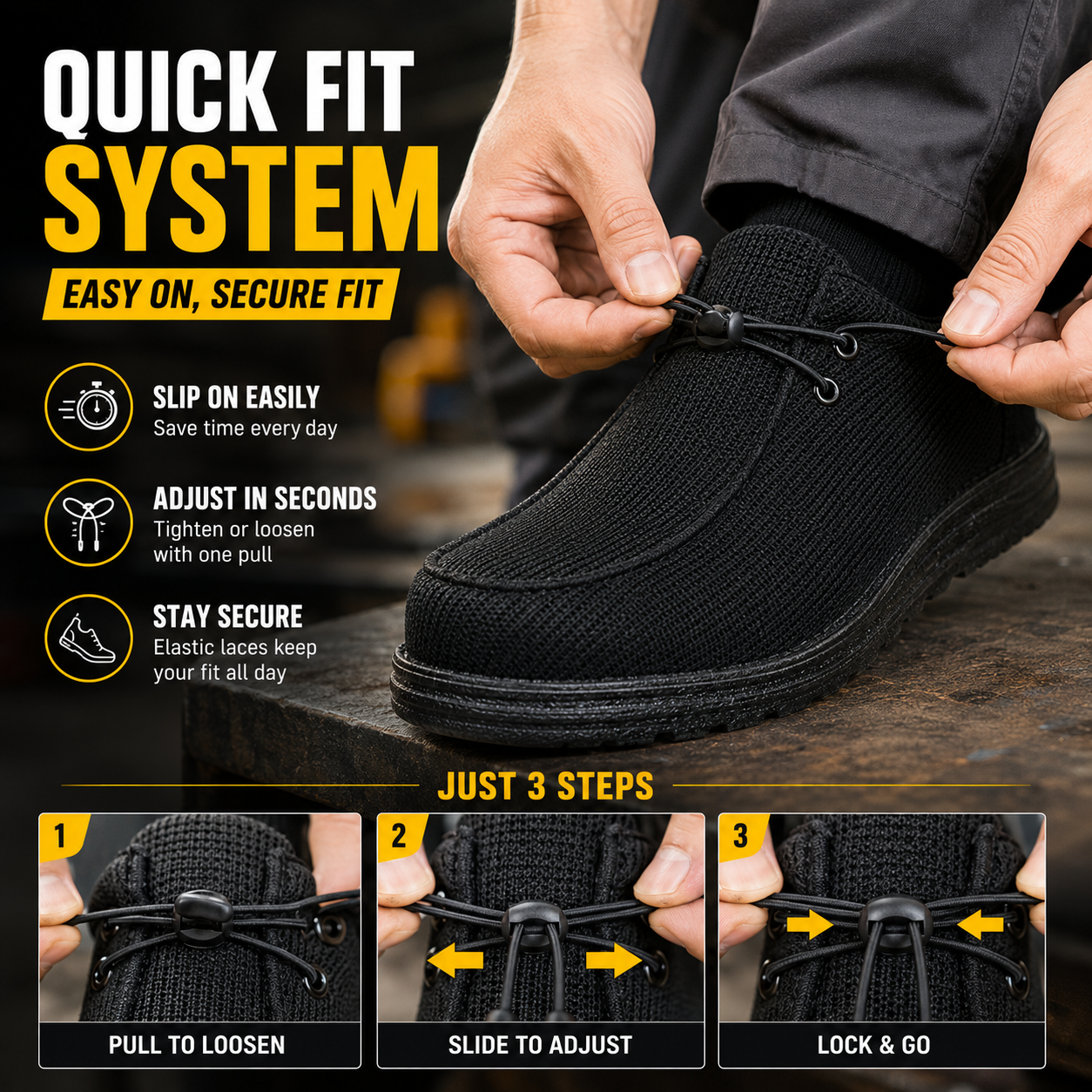 🥾 Lightweight Steel Toe Safety Loafers – Breathable Non-Slip Work Shoes | 🚚 Free Shipping