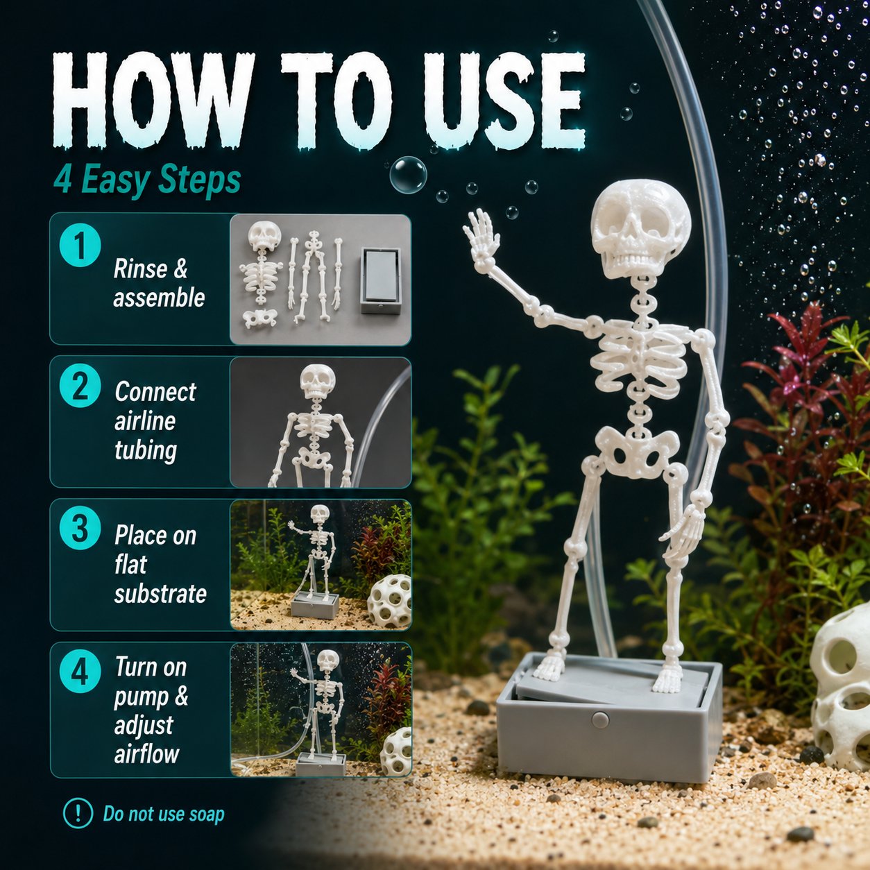 Dancing skeleton underwater