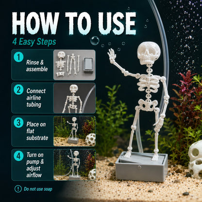 Dancing skeleton underwater