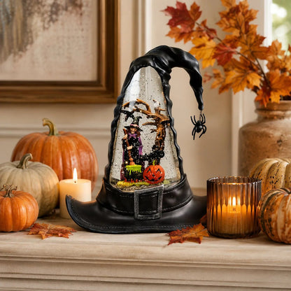 🧙Witches Hat Lighted Water Lantern With Swirling Glitter