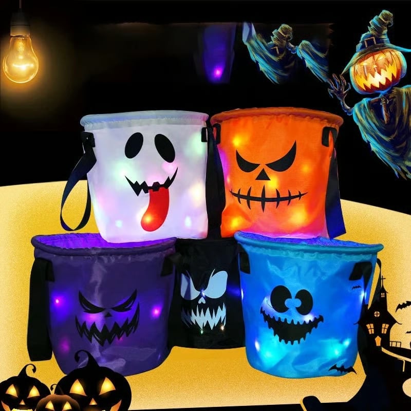 👻 Glow-in-the-Dark Halloween Candy Basket – LED Trick-or-Treat Bag