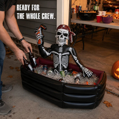 ☠️40-Gallon Inflatable Pirate Skeleton Cooler for Halloween