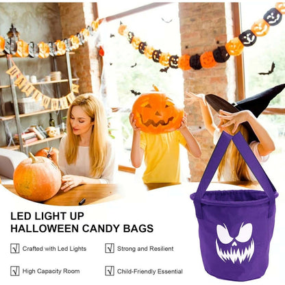 👻 Glow-in-the-Dark Halloween Candy Basket – LED Trick-or-Treat Bag