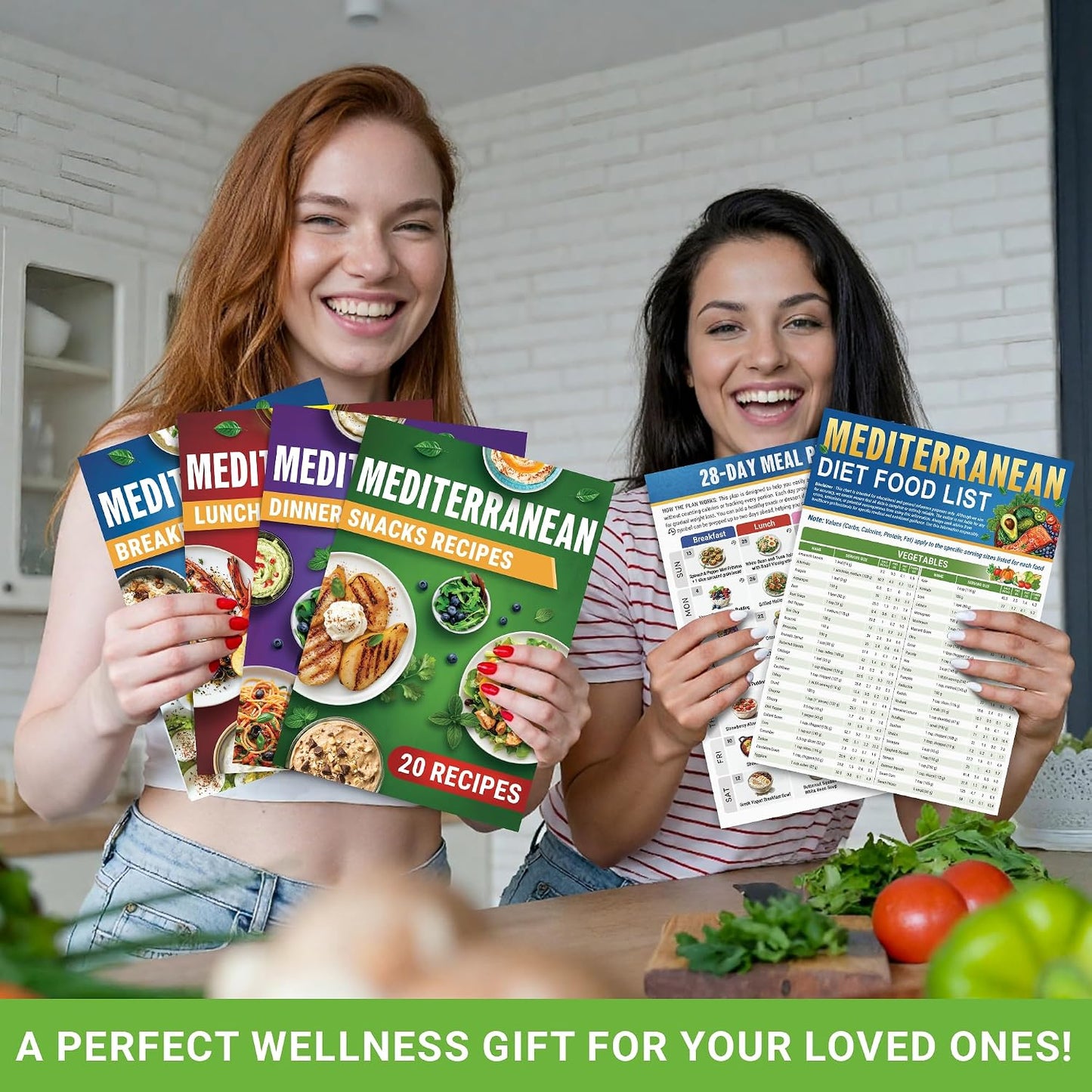🥗Feel More Confident About Everyday Meals - 6-Piece Mediterranean Meal Planning Set With A 28-Day Guide And 80 Recipes🍋