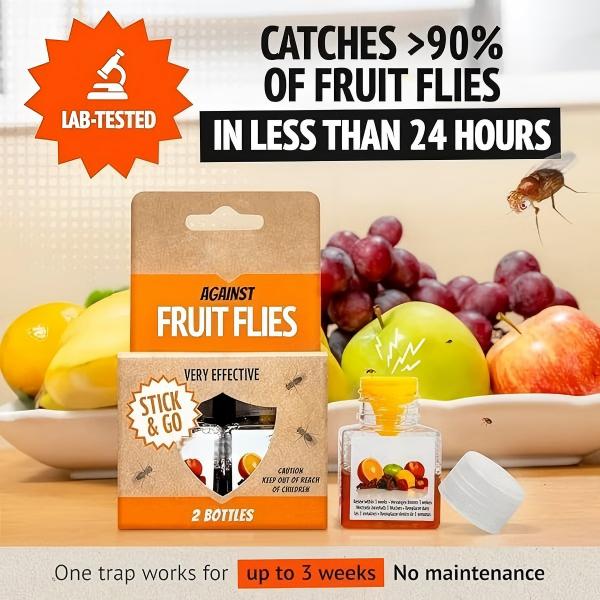 🔥Ultra-Strong Fruit Fly Trap - User Friendly (Up to 3 Weeks per Bottle)