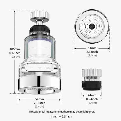 360° Rotating Faucet Aerator Filter, 6-Layer Filter with 3 Water Modes（ Includes 10 Replacement Filters ）