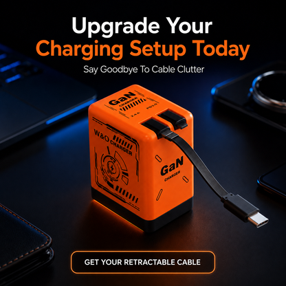 ⚡Retractable Charging Cable – Compact Self-Winding Cable for Travel, Desk & Everyday Use