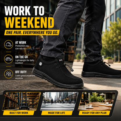 🥾 Lightweight Steel Toe Safety Loafers – Breathable Non-Slip Work Shoes | 🚚 Free Shipping