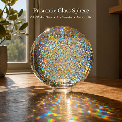 Holographic Refraction Art Sphere – Premium Optical Glass Light Prism Decor for Home & Office