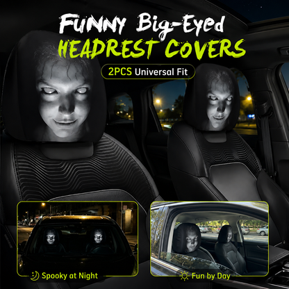😆 Funny Cartoon Car Headrest Covers – 2PCS Universal Fit 🚗
