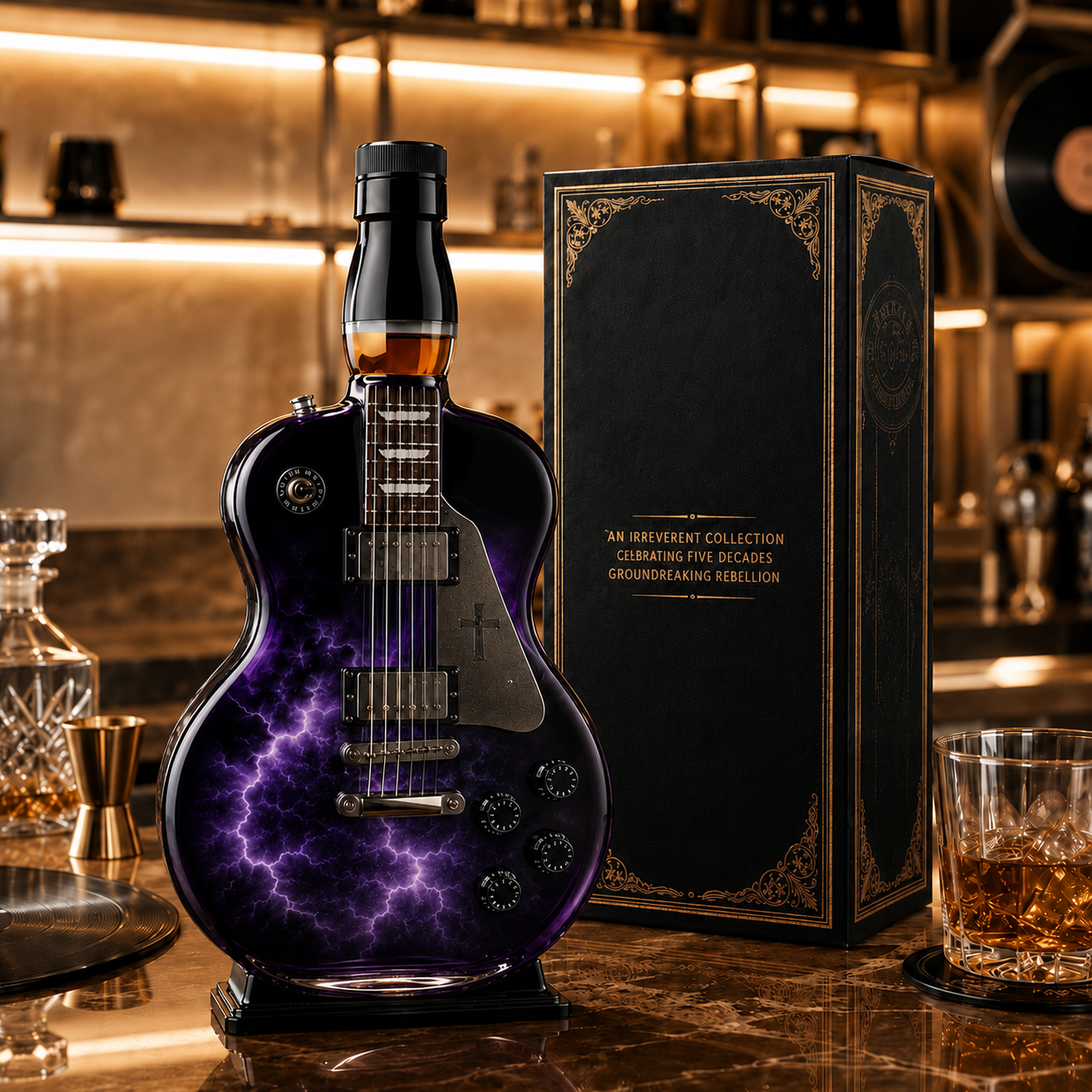 Guitar Collectible Glass Decanter 🎸