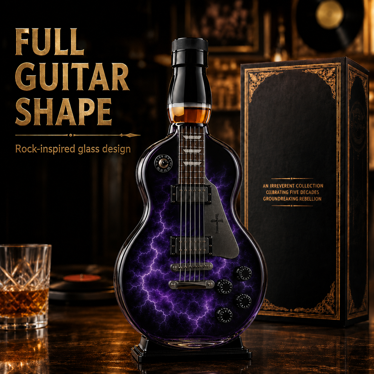 Guitar Collectible Glass Decanter 🎸