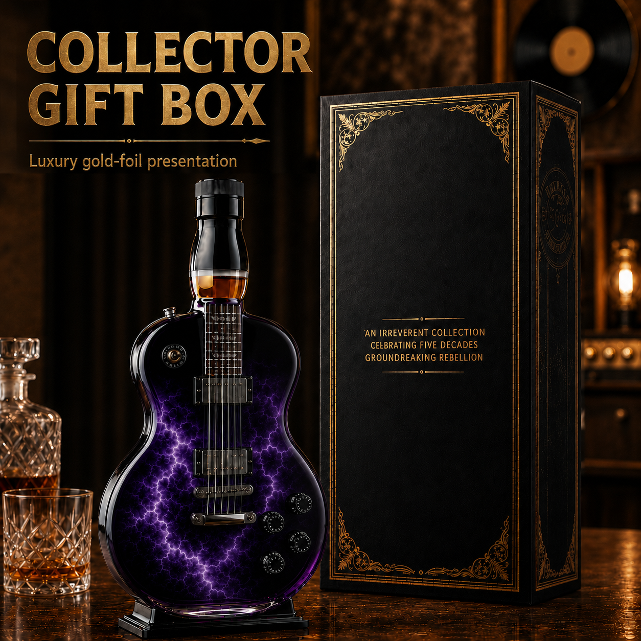 Guitar Collectible Glass Decanter 🎸