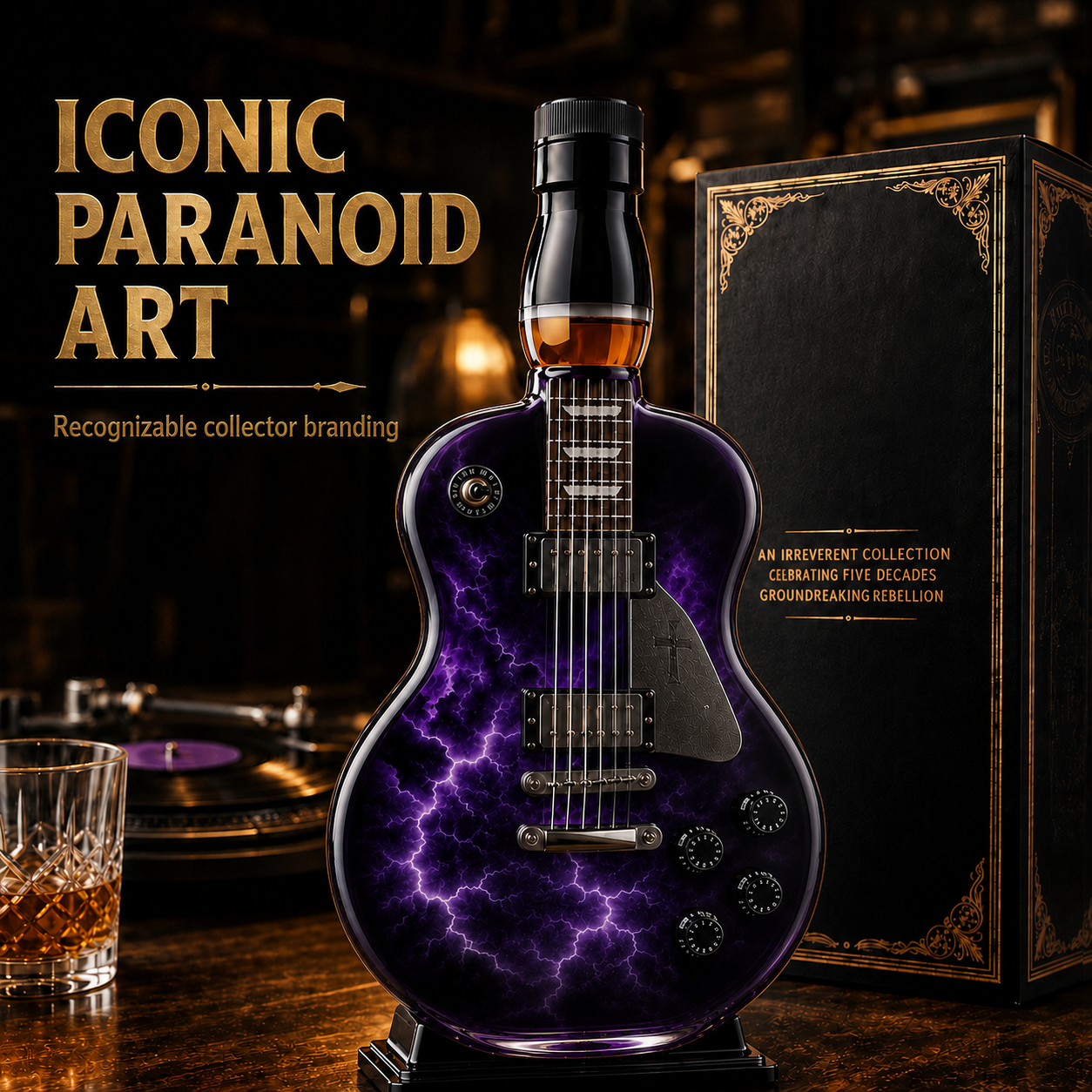 Guitar Collectible Glass Decanter 🎸