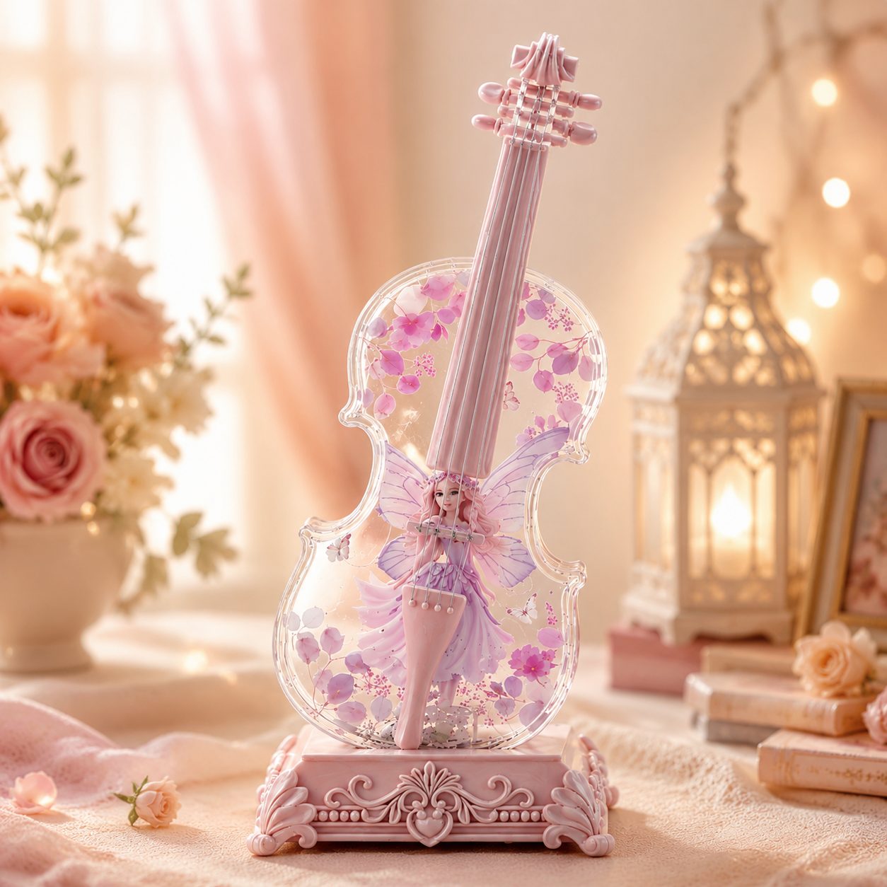🎻 Crystal Violin Music Box – Bluetooth Speaker With Dream Light & Snow Effect