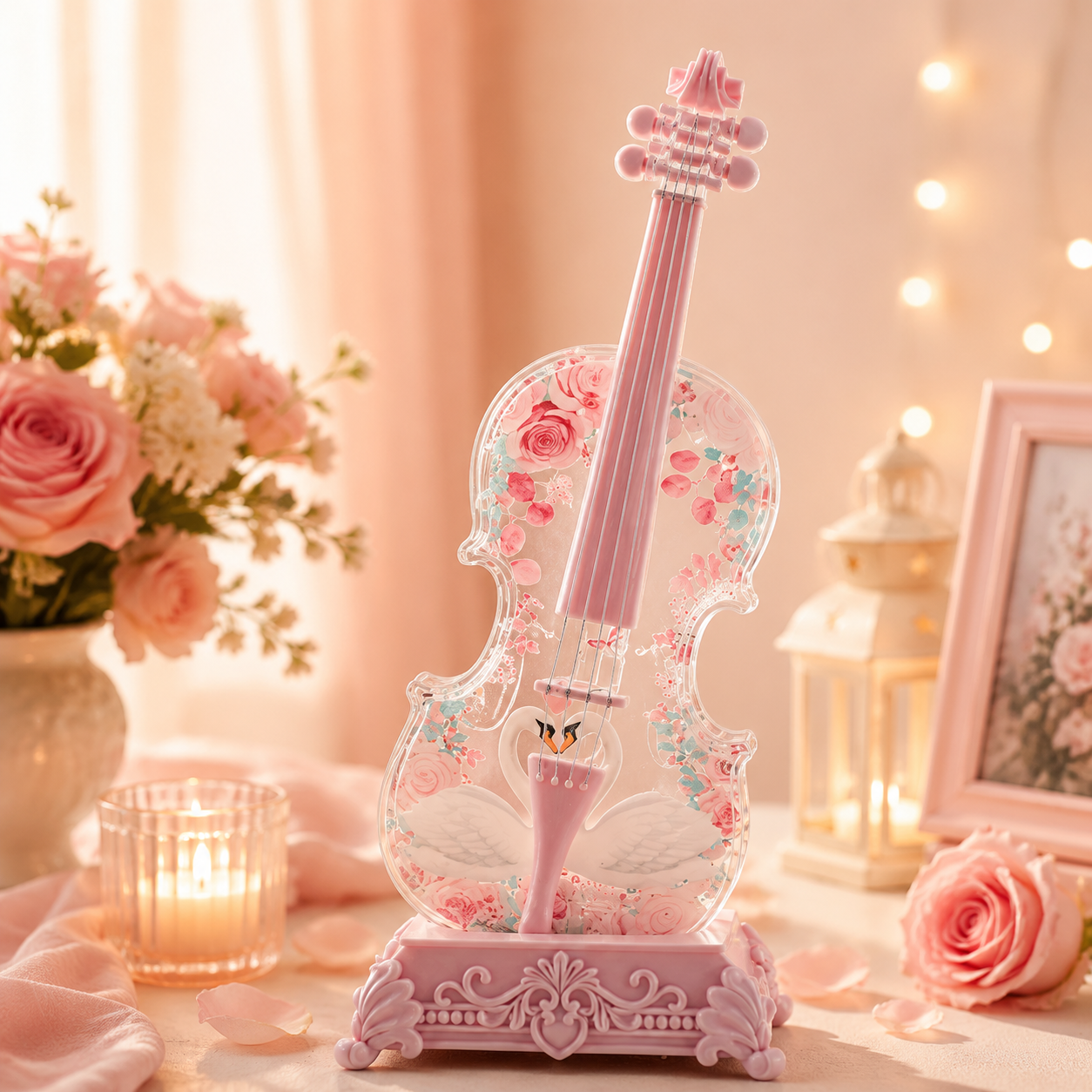 🎻 Crystal Violin Music Box – Bluetooth Speaker With Dream Light & Snow Effect