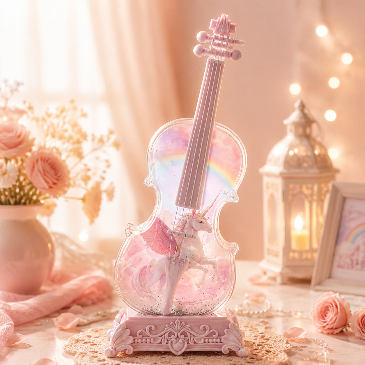 🎻 Crystal Violin Music Box – Bluetooth Speaker With Dream Light & Snow Effect