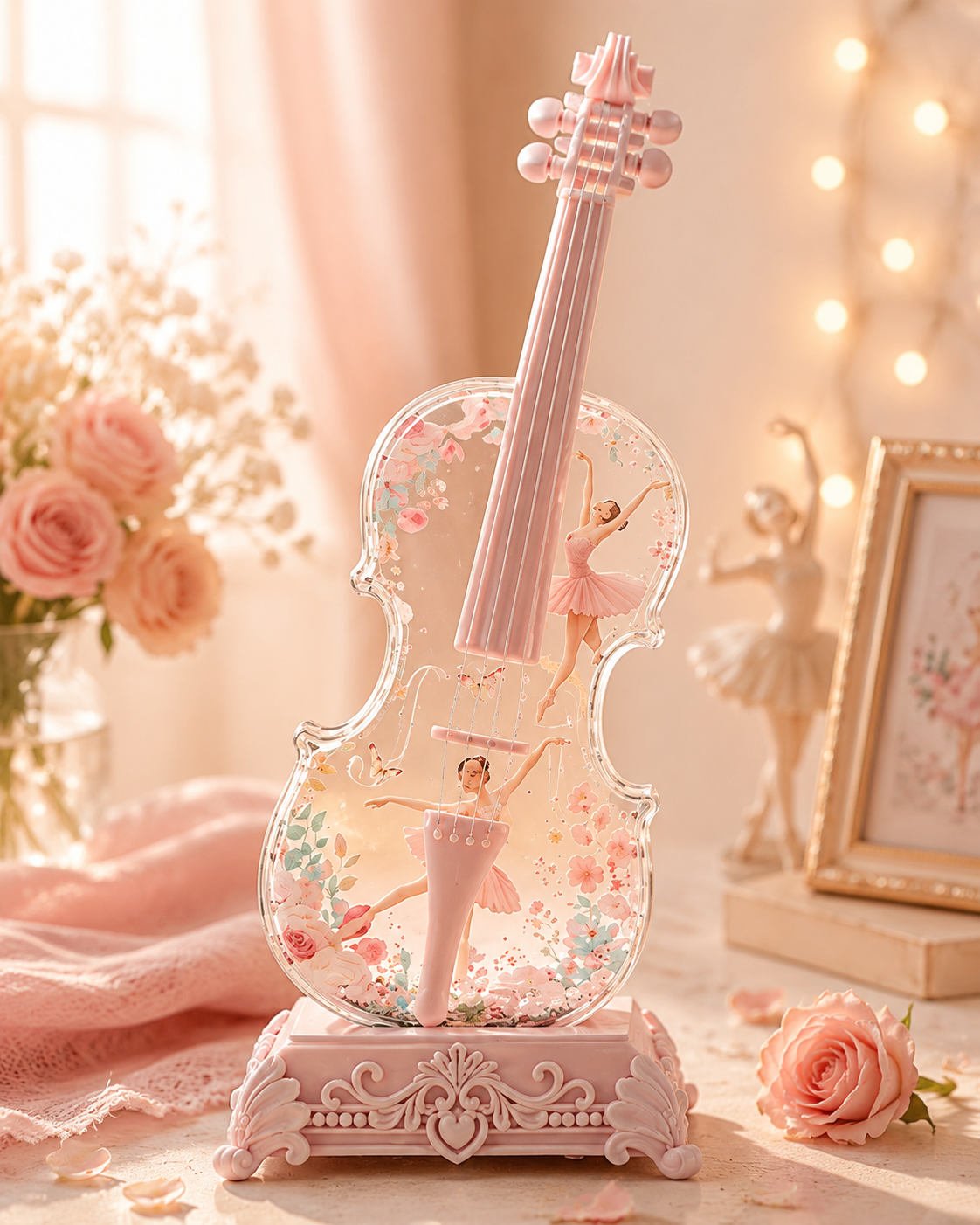 🎻 Crystal Violin Music Box – Bluetooth Speaker With Dream Light & Snow Effect