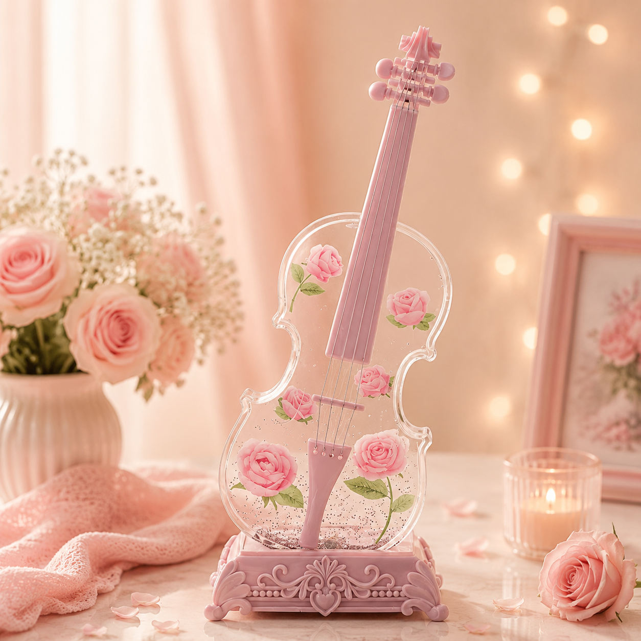 🎻 Crystal Violin Music Box – Bluetooth Speaker With Dream Light & Snow Effect