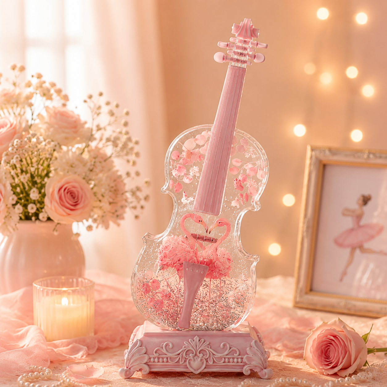🎻 Crystal Violin Music Box – Bluetooth Speaker With Dream Light & Snow Effect