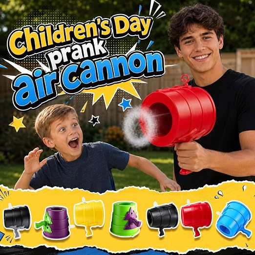 Viral Air Prank Cannon – Harmless Air Blast Toy for Kids & Adults, Interactive Target Practice Game, Perfect for Parties, Family Fun & Funny Gifts