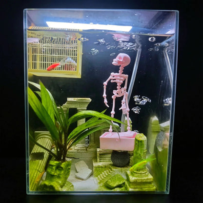 Dancing skeleton underwater