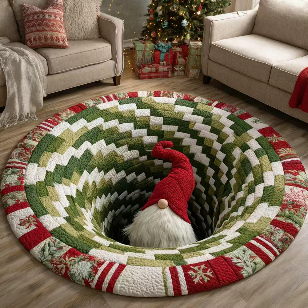 💀Halloween 3D Bottomless Illusion Rug Skeleton Pit Non-Slip Crystal Velvet Mat 🎃