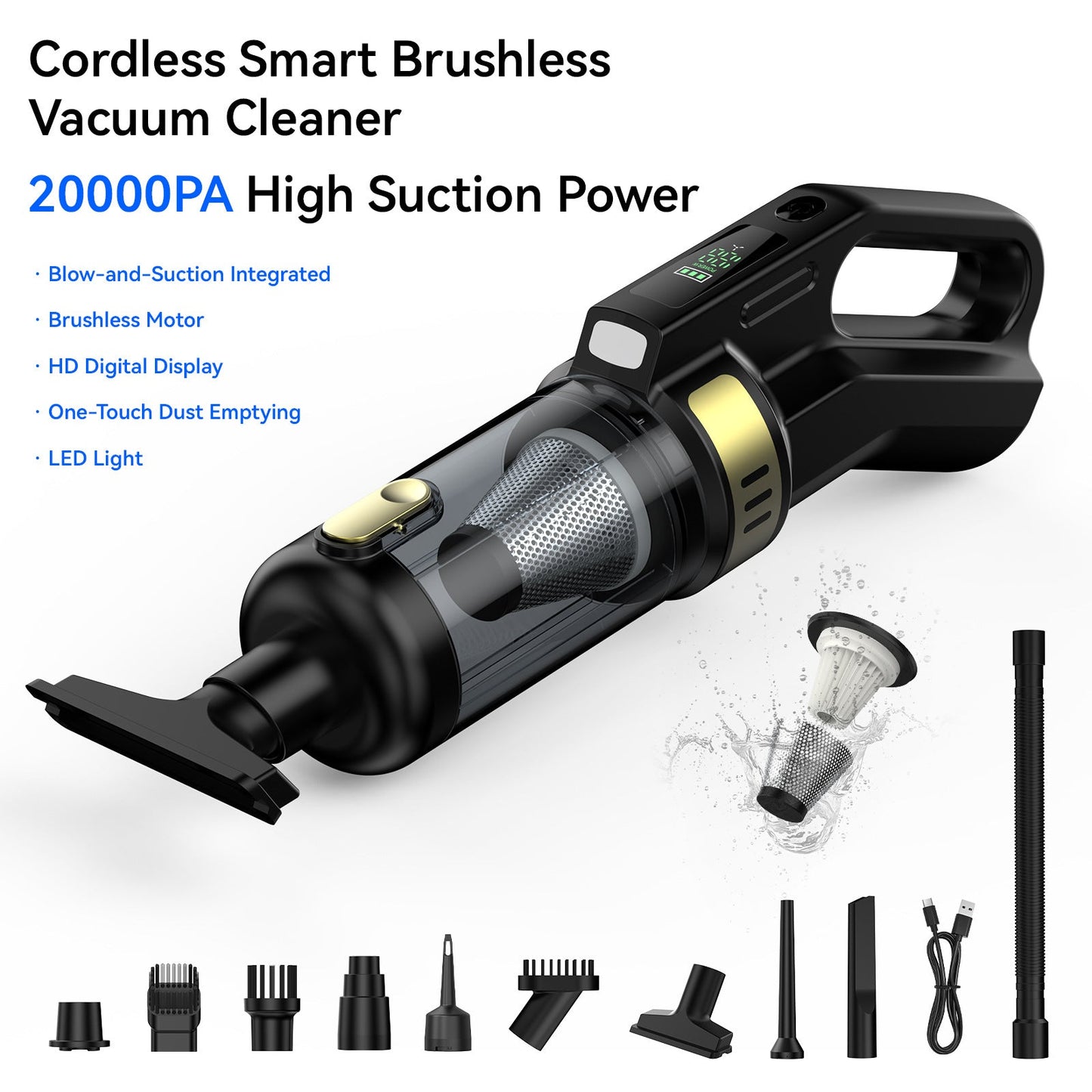 4-in-1 Cordless Smart Brushless Vacuum Cleaner