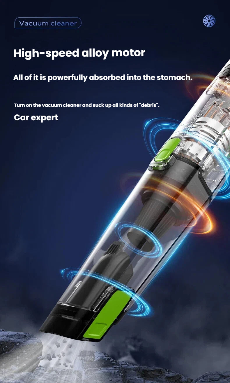 Portable vacuum cleaner for household and car use