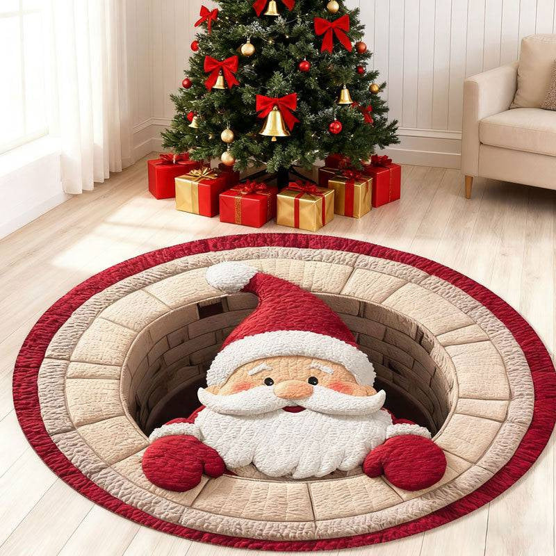 💀Halloween 3D Bottomless Illusion Rug Skeleton Pit Non-Slip Crystal Velvet Mat 🎃