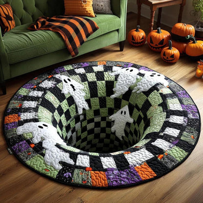 💀Halloween 3D Bottomless Illusion Rug Skeleton Pit Non-Slip Crystal Velvet Mat 🎃