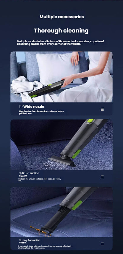 Portable vacuum cleaner for household and car use