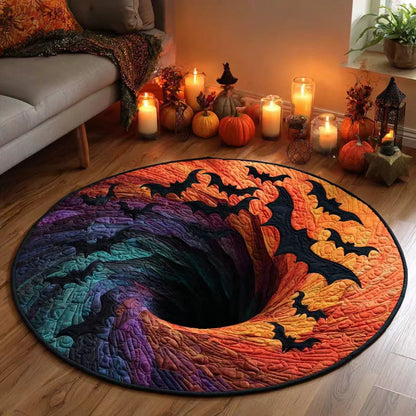 💀Halloween 3D Bottomless Illusion Rug Skeleton Pit Non-Slip Crystal Velvet Mat 🎃