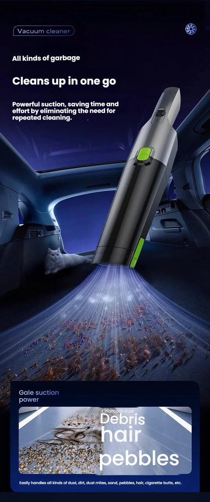 Portable vacuum cleaner for household and car use