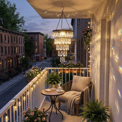 🔥Solar Hanging Crystal Chandelier
