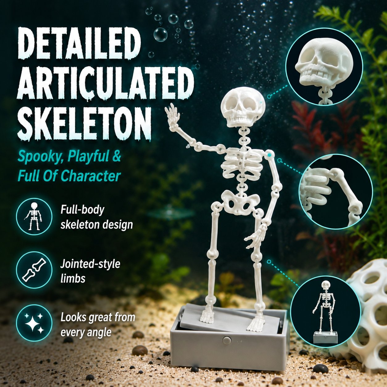 Dancing skeleton underwater