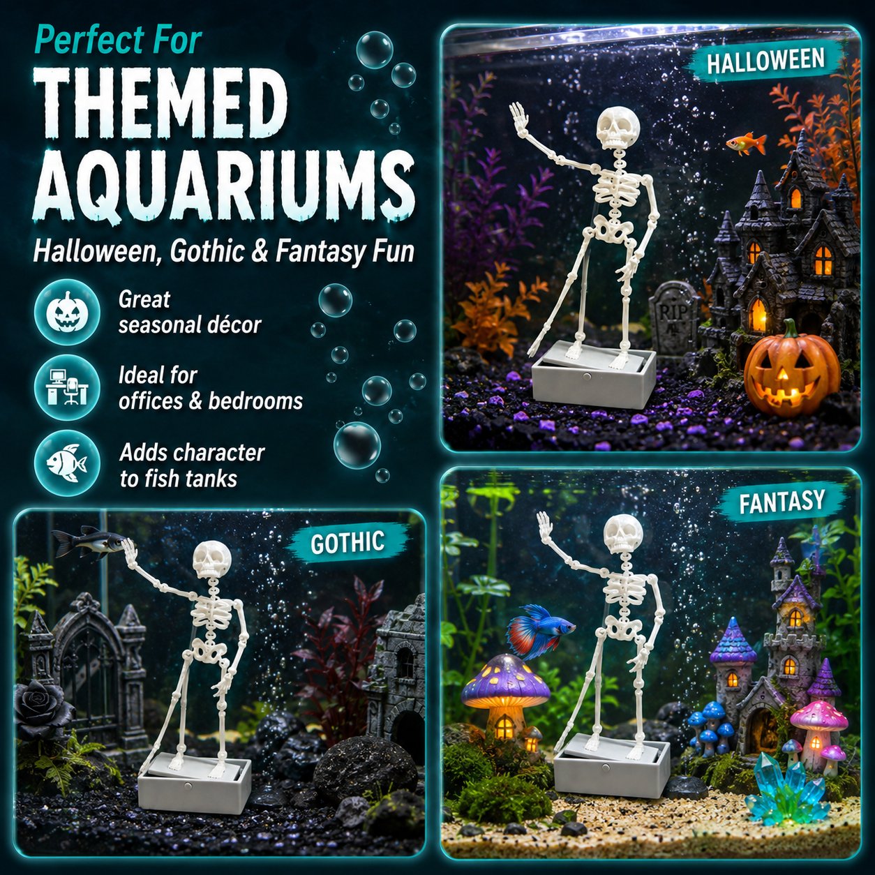 Dancing skeleton underwater